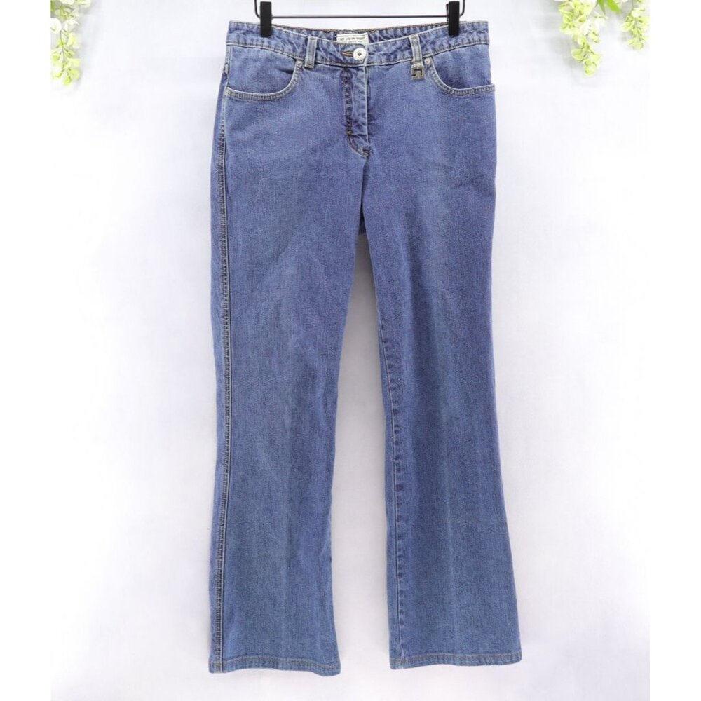 St. John Sport by Marie Jeans Straight Leg Stretch Blue Denim Luxury Sz 8